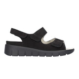 Waldläufer bred damesandal - Sort