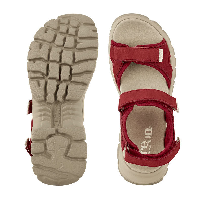 Trekking Women's Sandal, Red, Green Comfort
