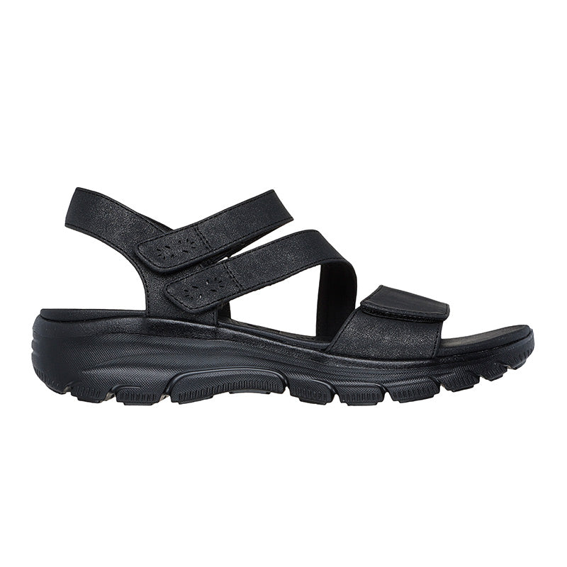 Skechers damesandal med velcro - Sort
