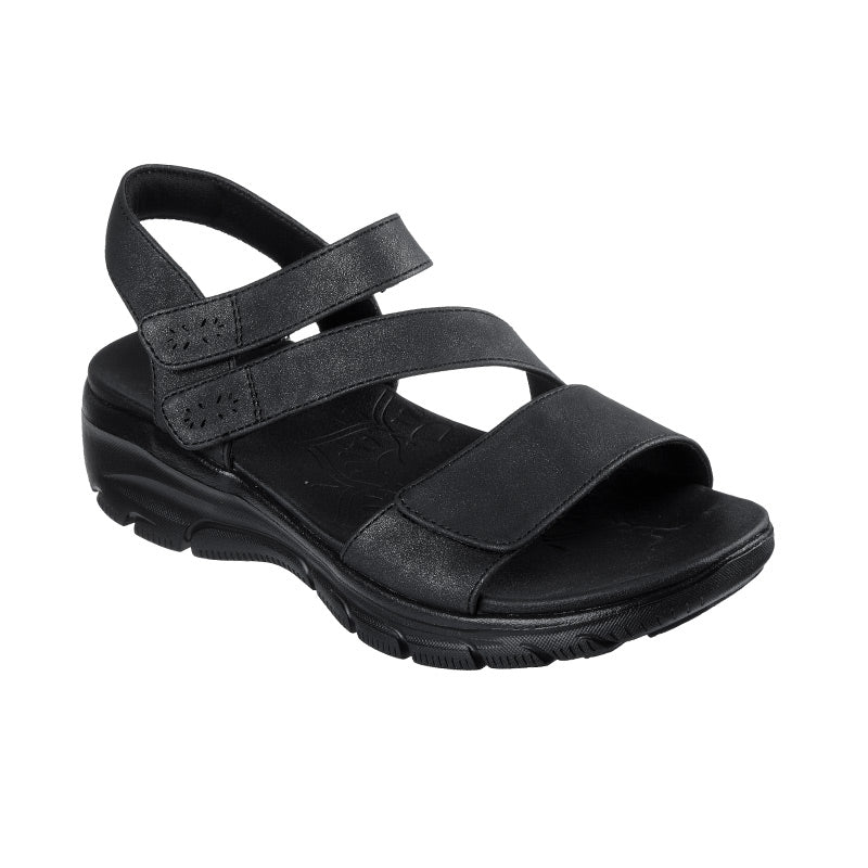 Skechers damesandal med velcro - Sort