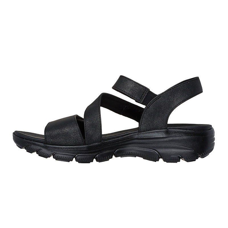 Skechers damesandal med velcro - Sort