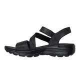 Skechers damesandal med velcro - Sort
