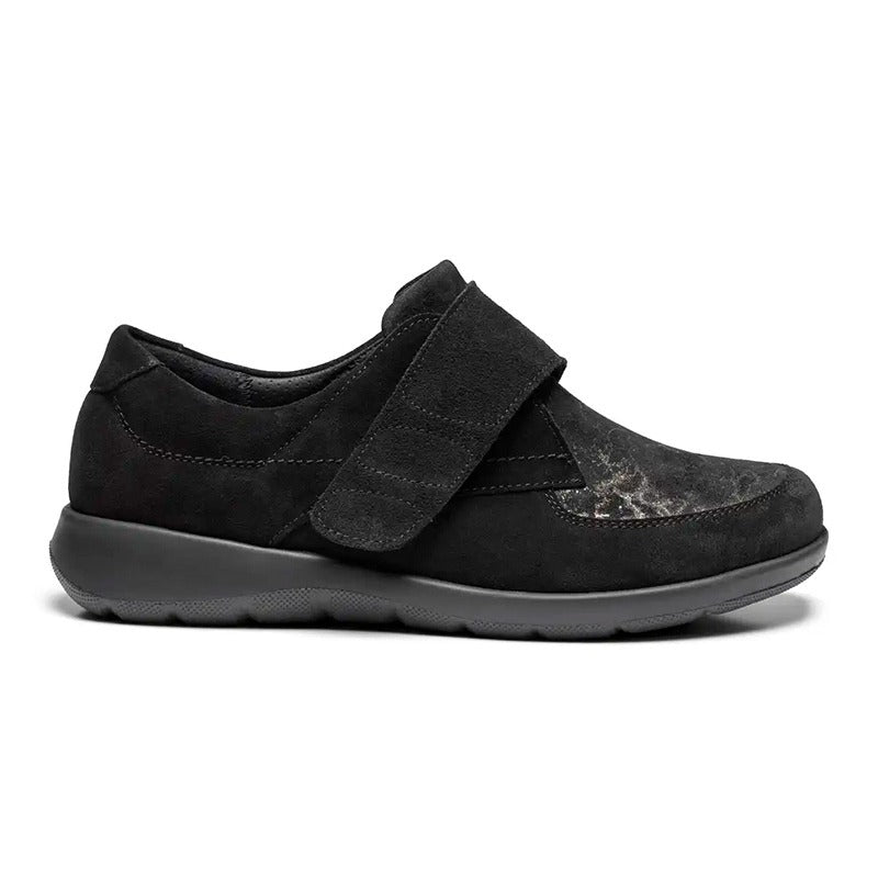 Women's Shoes with Velcro Strap, Black, New Feet