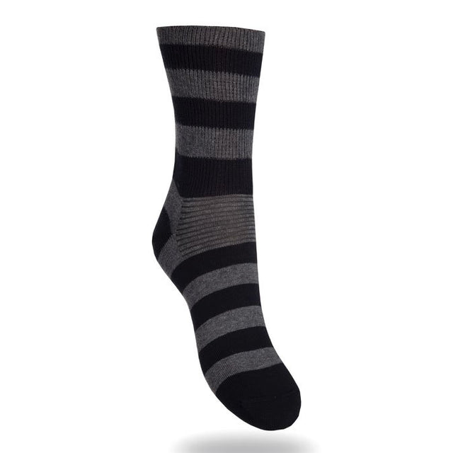 Chaussettes diabétiques à rayures - Gris/noir