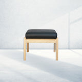 Farstrup 5699 stool, Lightened beech/Black leather