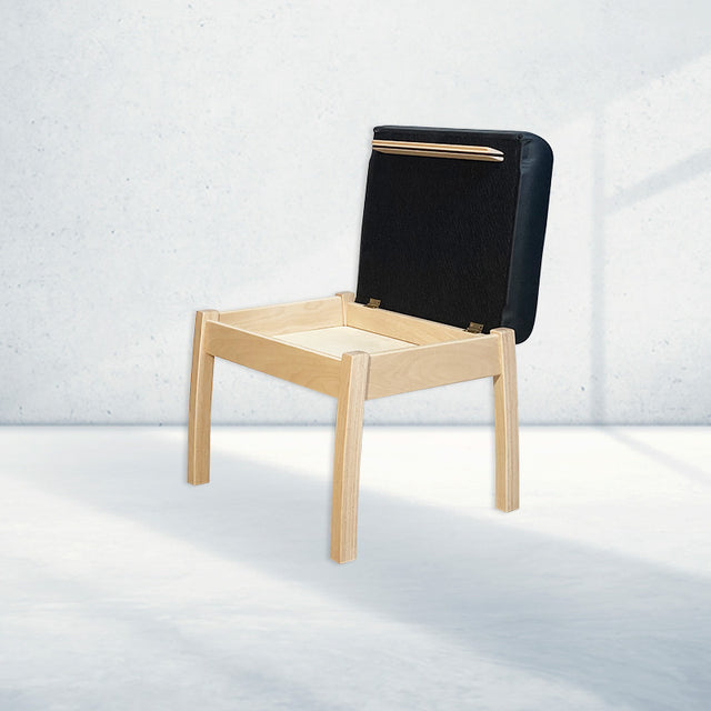 Farstrup 5699 stool, Lightened beech/Black leather