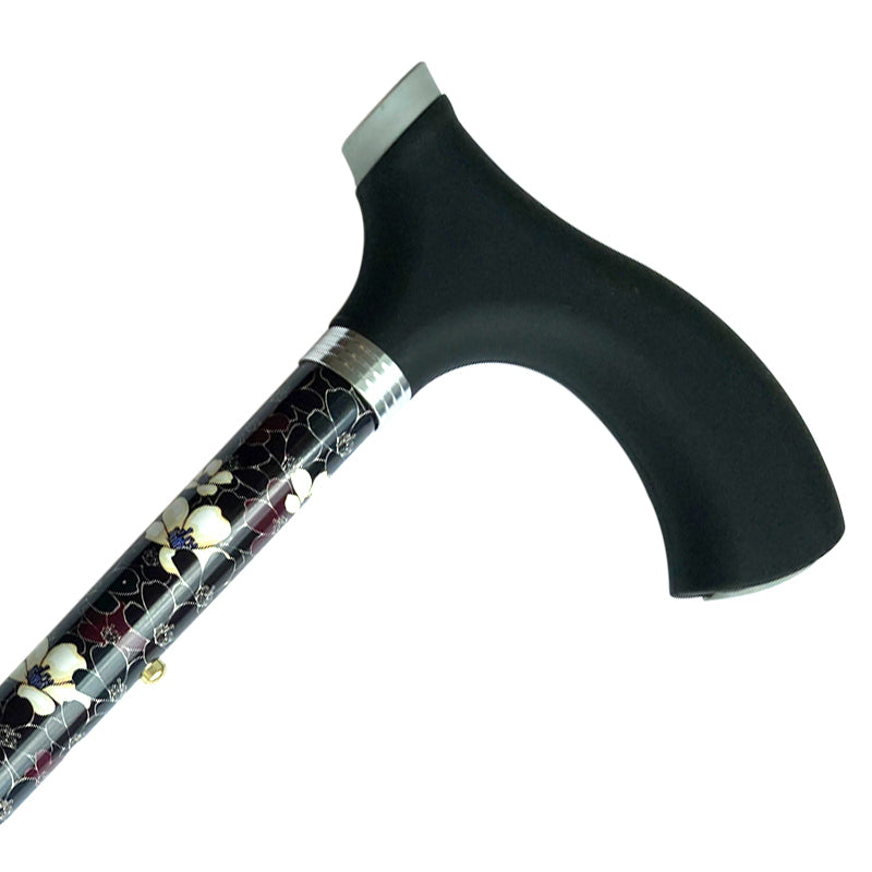 Cane, collapsible, floral pattern