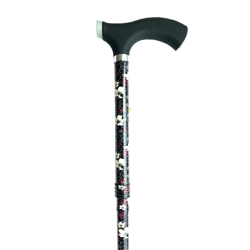 Cane, collapsible, floral pattern