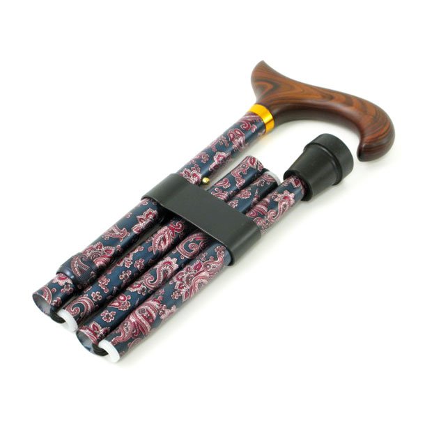 Walking Stick, Collapsible, Paisley Pattern