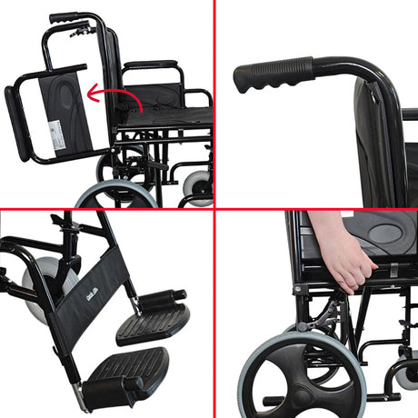 Transport wheelchair, Comfortable and foldable