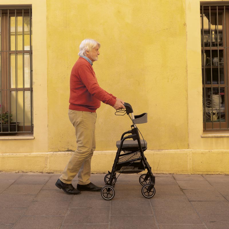 W4 rollator / shopping cart, Gray