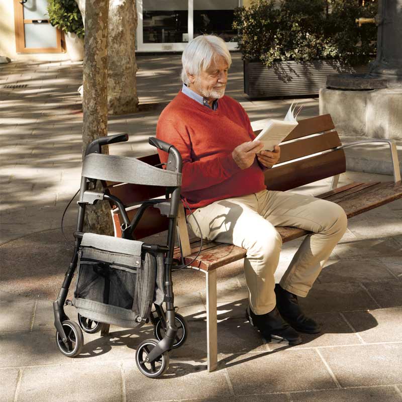 W4 rollator / shopping cart, Gray