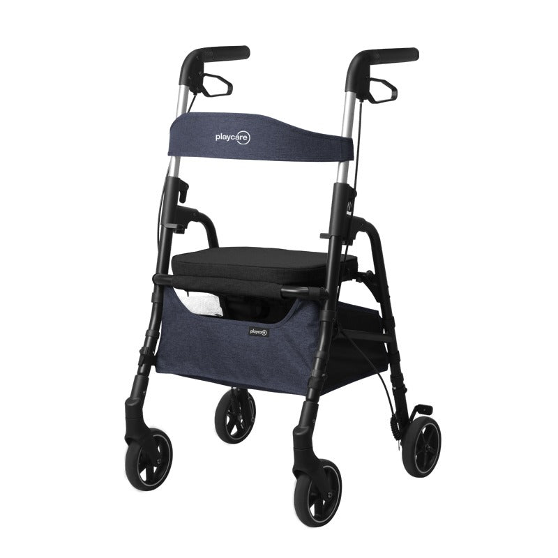W4 rollator / indkøbsvogn - Blå