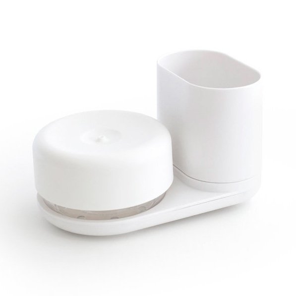 Soap dispenser with brush holder