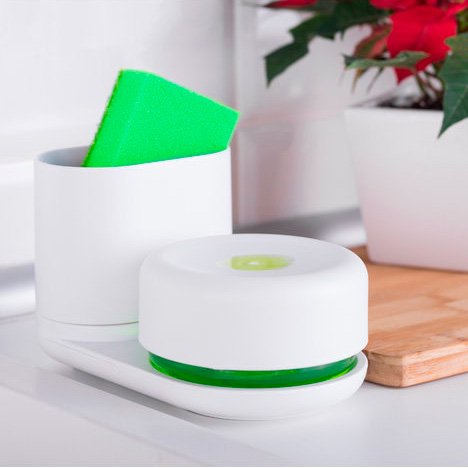 Soap dispenser with brush holder