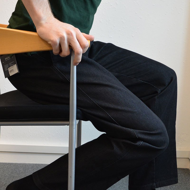 Jeans med elastik i taljen - Koksgrå/sort