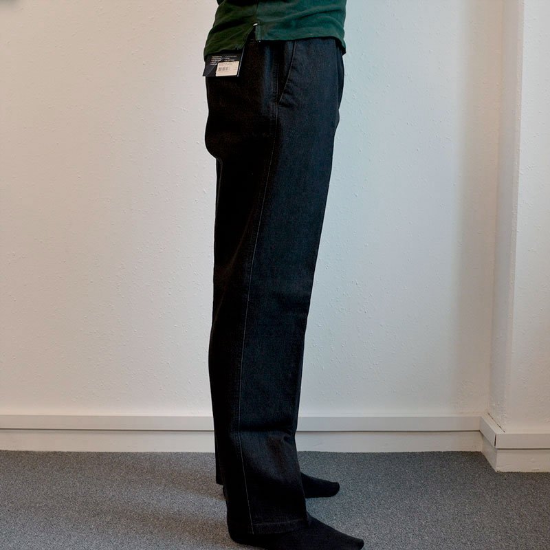 Jeans med elastik i taljen - Koksgrå/sort