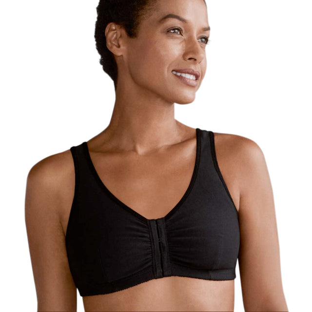 Bra without underwire, Front closure, Frances, Black