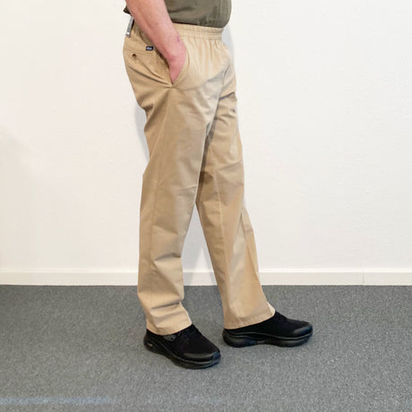 Bukser med elastisk talje - Sand