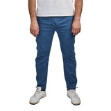 Jeans med lynlås i siden - Blå