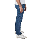 Jeans med lynlås i siden - Blå