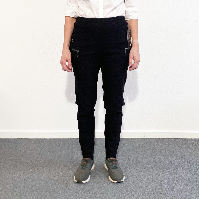 Pantalon pour femme avec taille élastique - Noir