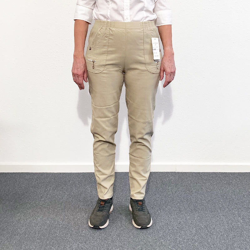 Pantalons pour femme avec ceinture élastique - Beige