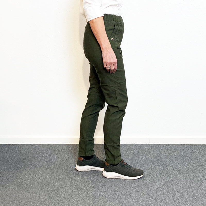Pantalons femme avec ceinture élastique - Olive