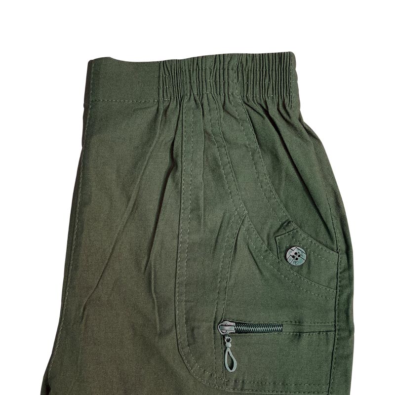 Pantalons femme avec ceinture élastique - Olive