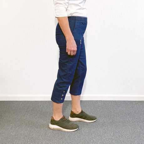 Capri damebukser - Blå denim