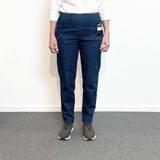Women's Trousers with Elastic Waistband, Dark Denim