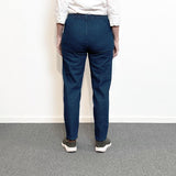 Women's Trousers with Elastic Waistband, Dark Denim