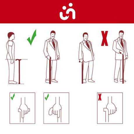 Klassisk spadserestok i træ - Sort