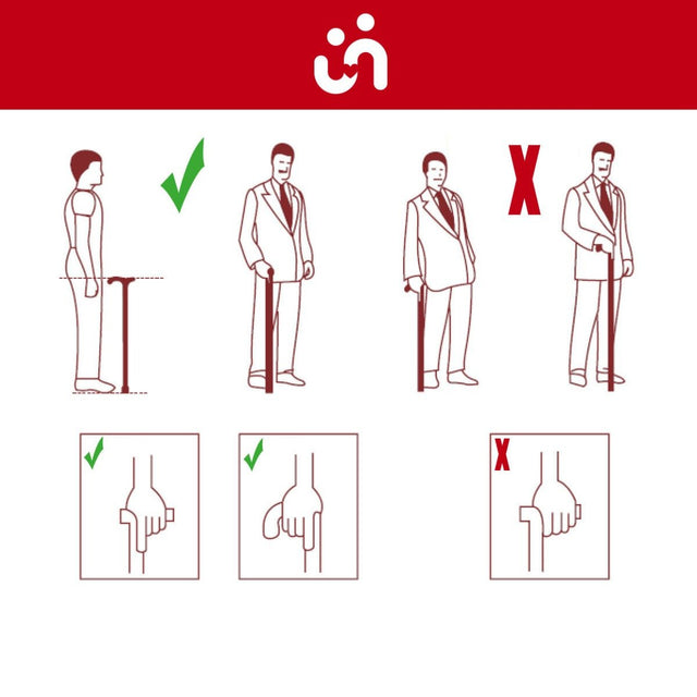 Klapstol - stok med ét ben - Sort - Seniorshop